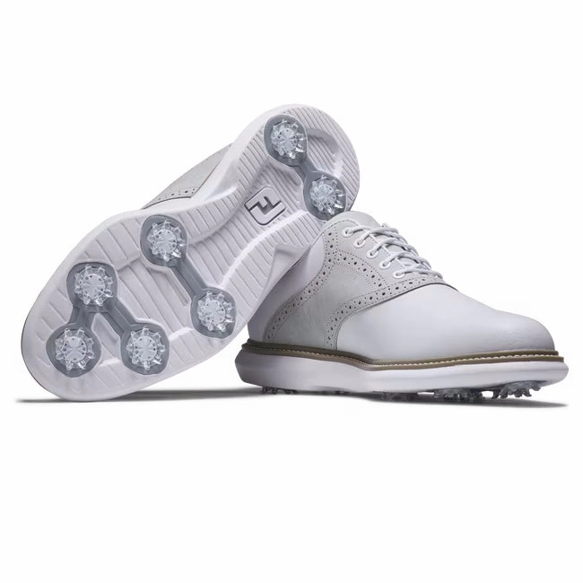 FootJoy Men's Traditions Golf Shoe - 57957 White/Grey/Tan Men's Shoes from Other Brands