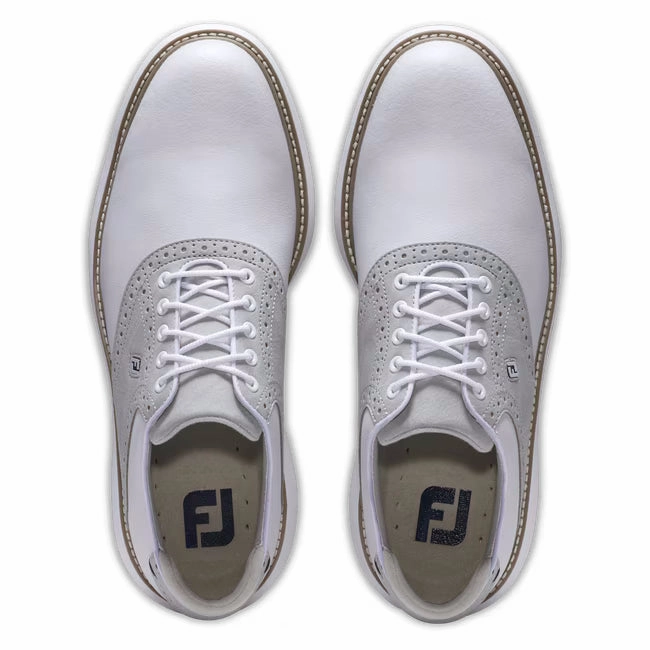 FootJoy Men's Traditions Golf Shoe - 57957 White/Grey/Tan Men's Shoes from Other Brands