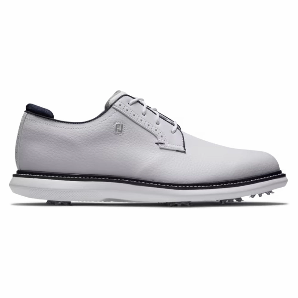 FootJoy Mens Traditions Blucher Cleated Golf Shoes - White/White/Navy Men's Shoes from Other Brands