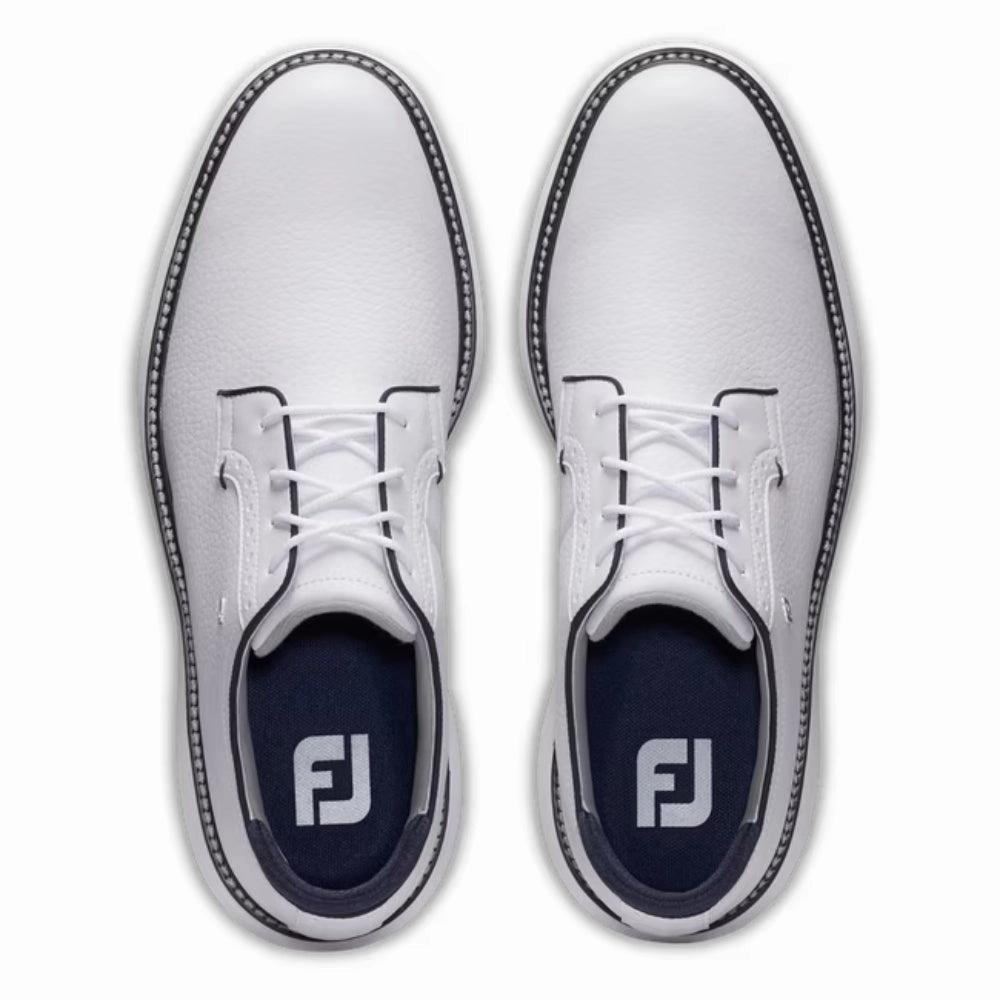 FootJoy Mens Traditions Blucher Cleated Golf Shoes - White/White/Navy Men's Shoes from Other Brands