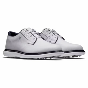 FootJoy Mens Traditions Blucher Cleated Golf Shoes - White/White/Navy Men's shoes from other brands