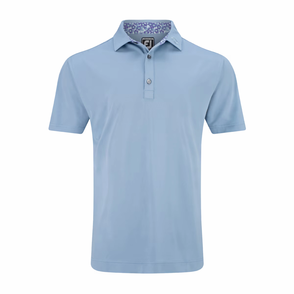 FootJoy Pique Solid Primrose Trim Polo - Mist FootJoy men's golfwear and polos