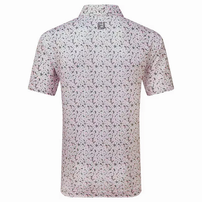 Footjoy Primrose Print Lisle Polo - Light Pink/White/Gravel FootJoy Men's Clothing