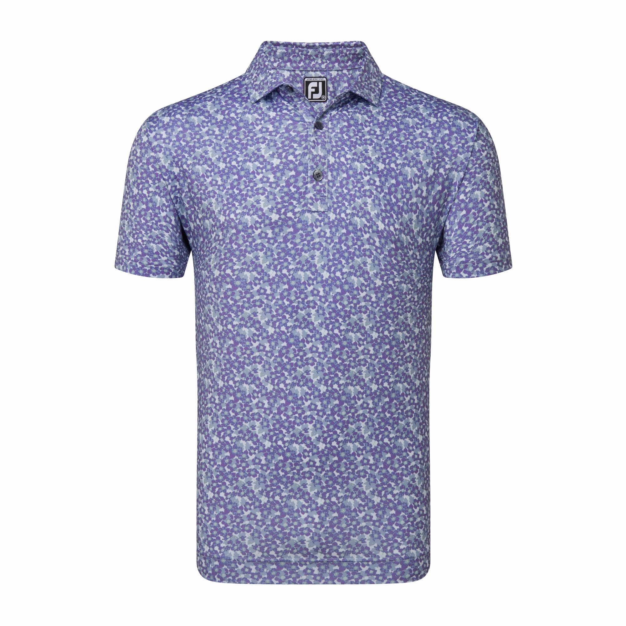 FootJoy Primrose Print Lisle Polo - Thistle/Storm/Mist FootJoy men's golfwear and polos