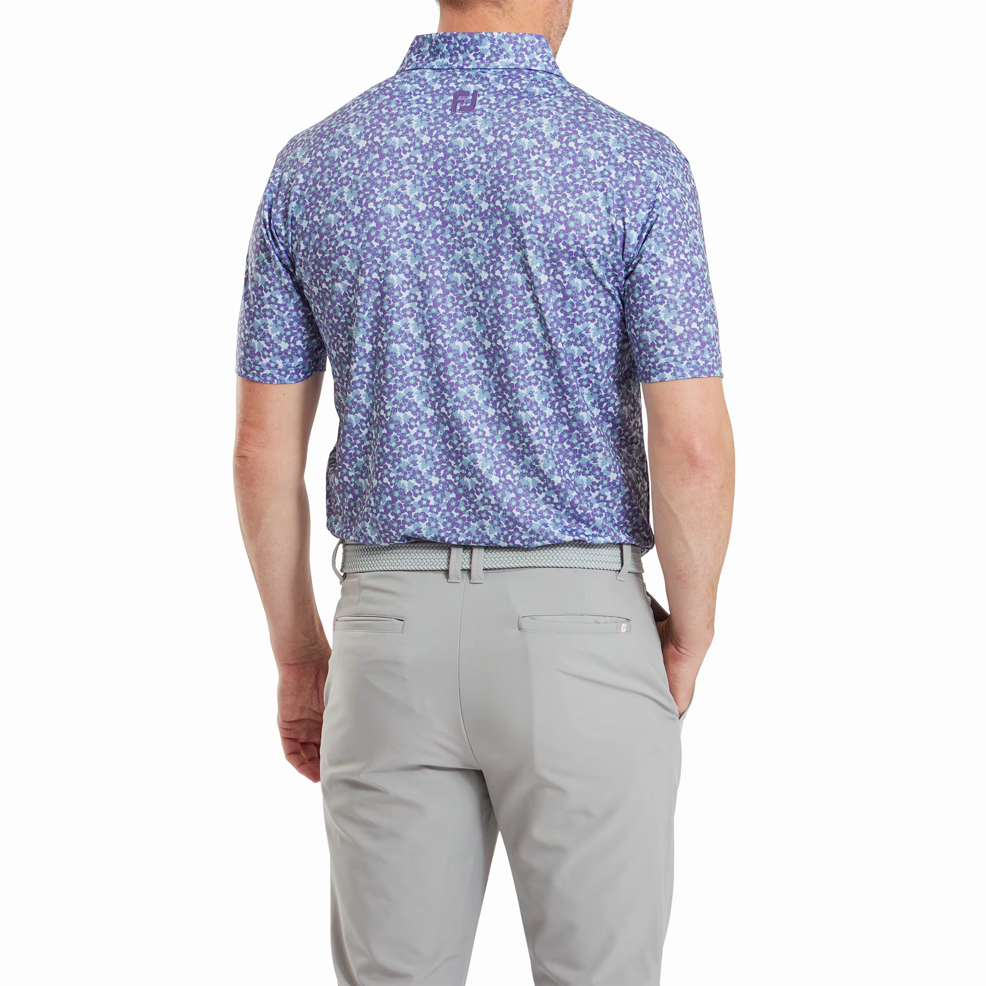 FootJoy Primrose Print Lisle Polo - Thistle/Storm/Mist FootJoy Men's Clothing