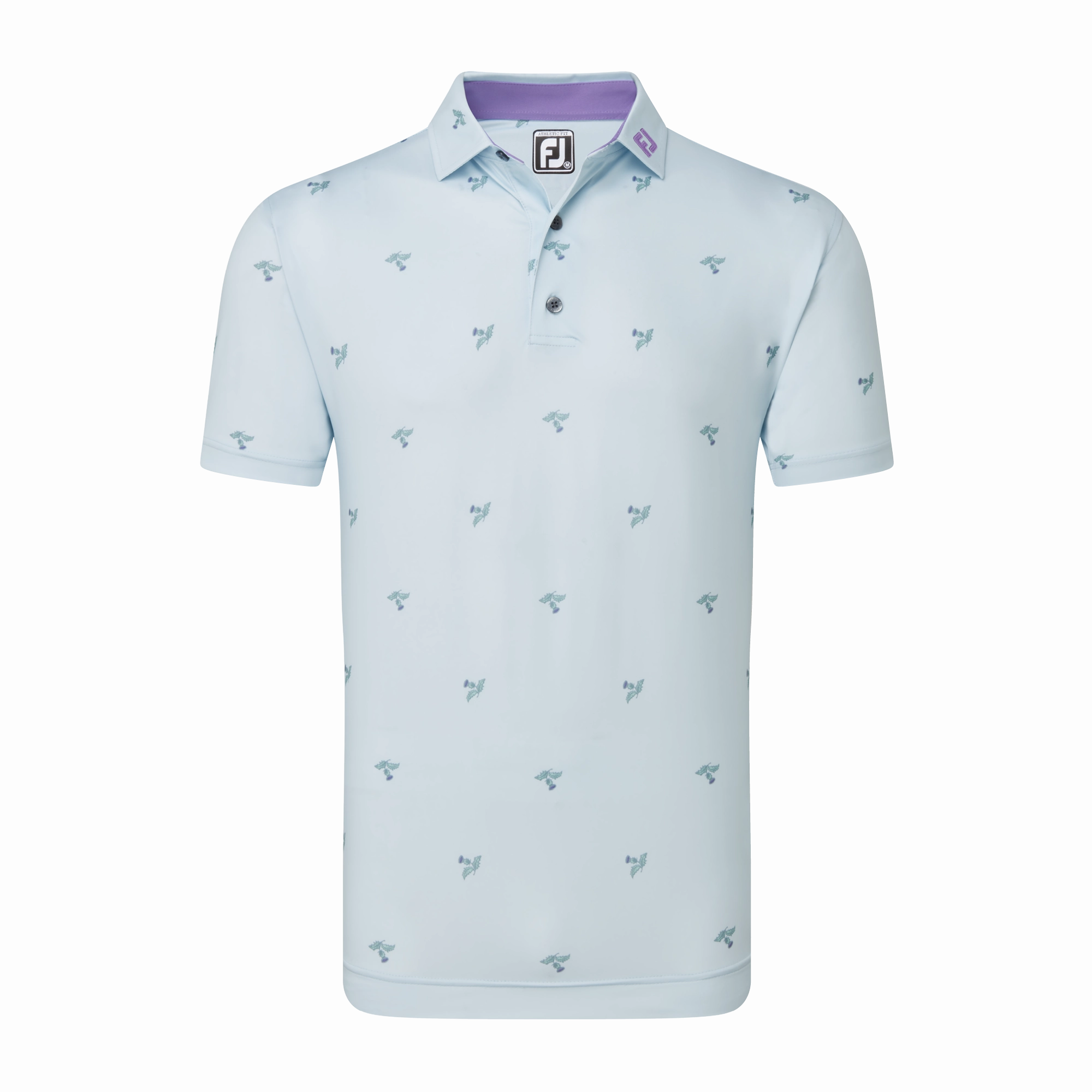 FootJoy Thistle Print Lisle Polo - Mist FootJoy men's golfwear and polos