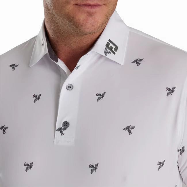 FootJoy Thistle Print Lisle Polo - White FootJoy Men's Clothing
