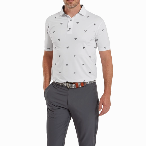 FootJoy Thistle Print Lisle Polo - White FootJoy Men's Clothing