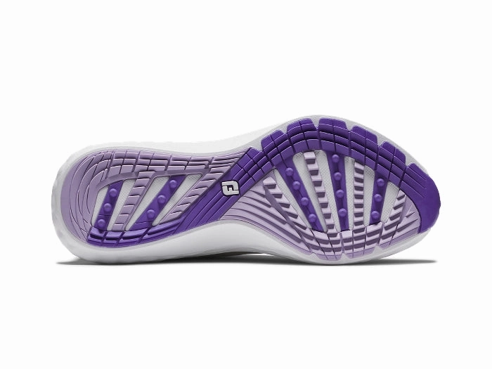 FootJoy Women's Quantum Golf Shoes - Grey/White/Purple Ladies' Spikeless Golf Sneakers