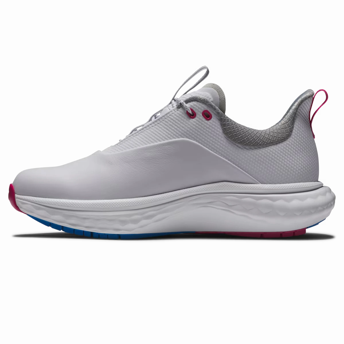 FootJoy Women's Quantum Golf Shoes - White/Blue/Pink Ladies' Spikeless Golf Sneakers