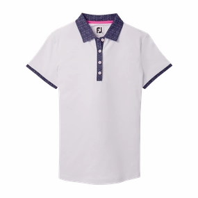 FootJoy Women's SS Print Trim Polo FootJoy women's golf clothing
