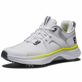 Footjoy Womens Hyperflex Golf Shoe - White / Black / Lime Ladies spiked golf shoes