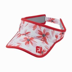 FootJoy Womens Visor- Red / Pink Floral FootJoy women's golf clothing