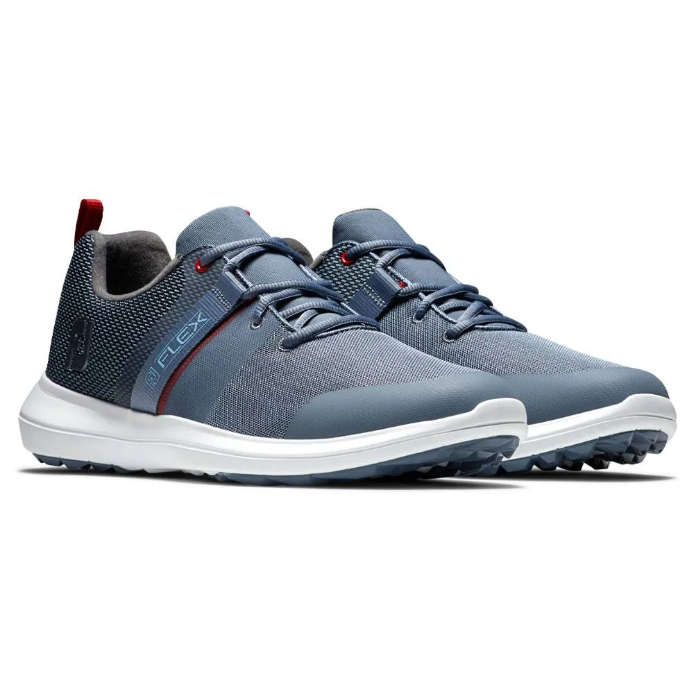 FootJoy FJ Flex Spikeless Golf Shoes Previous Season Style Slate/Red - 21 Men Athleisure Shoes, Fashion Low Tops