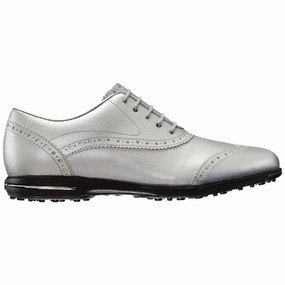 Trendy Athletic Shoes, High-Top Shoes Fresh Glide New Footjoy Tailored Collection Silver Wingtip Golf Shoes Size 7.5 MSP$150 Support Cushion Shoes