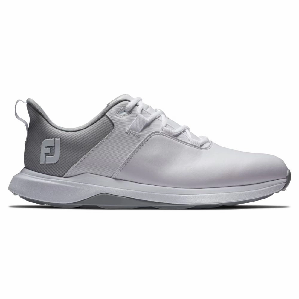 Fresh Walk FootJoy Men's ProLite Spikeless Laced Golf Shoes - White/Grey - Previous Season Style Air Walk Air Flow Sneakers, Comfort Wear Shoes, Running-Inspired Shoes