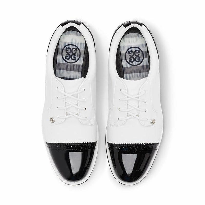 G/FORE Cap Toe Gallivanter Golf Shoe-Snow/Onyx women's performance golf shoes
