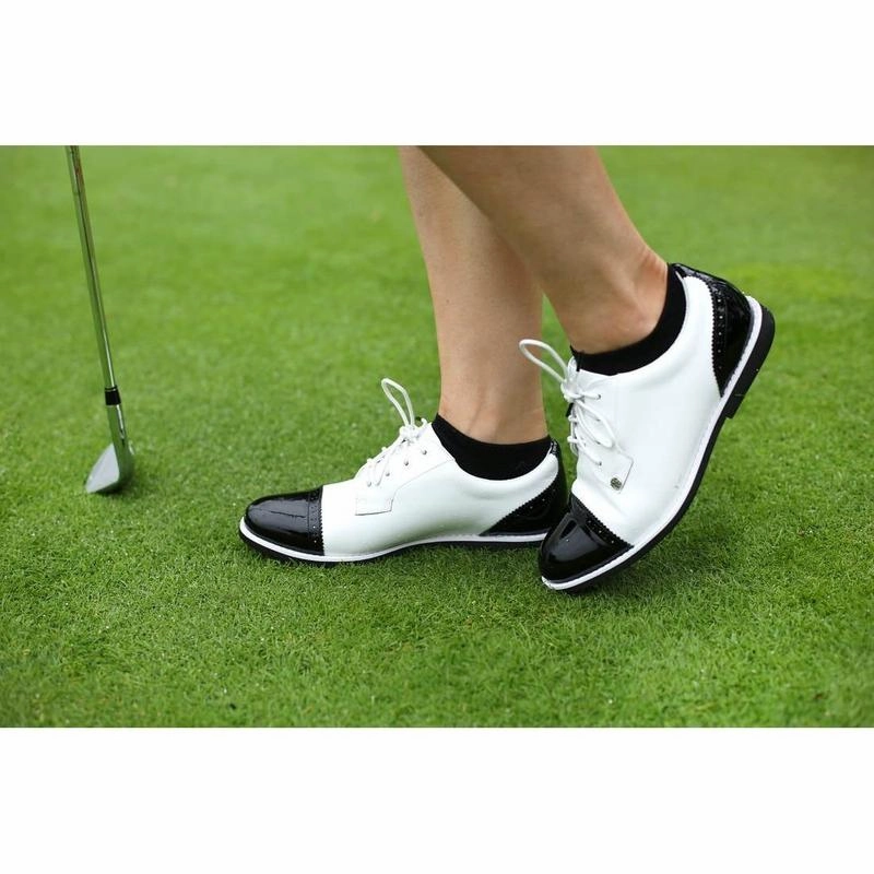 G/FORE Cap Toe Gallivanter Golf Shoe-Snow/Onyx women's performance golf shoes