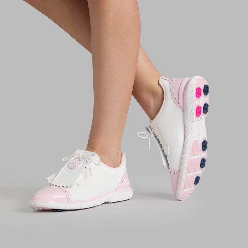 G/FORE GALLINVAN2R Brogue Golf Shoe - Snow/Blush women's performance golf shoes