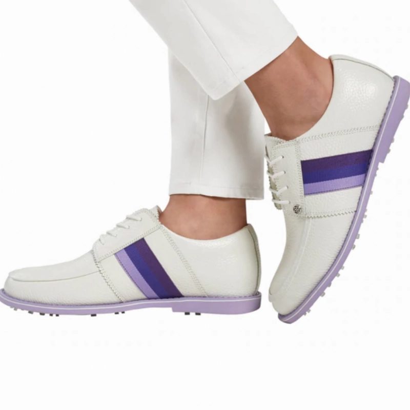 G/FORE Grosgrain Gallivanter Golf Shoe - Snow/Amethyst women's performance golf shoes