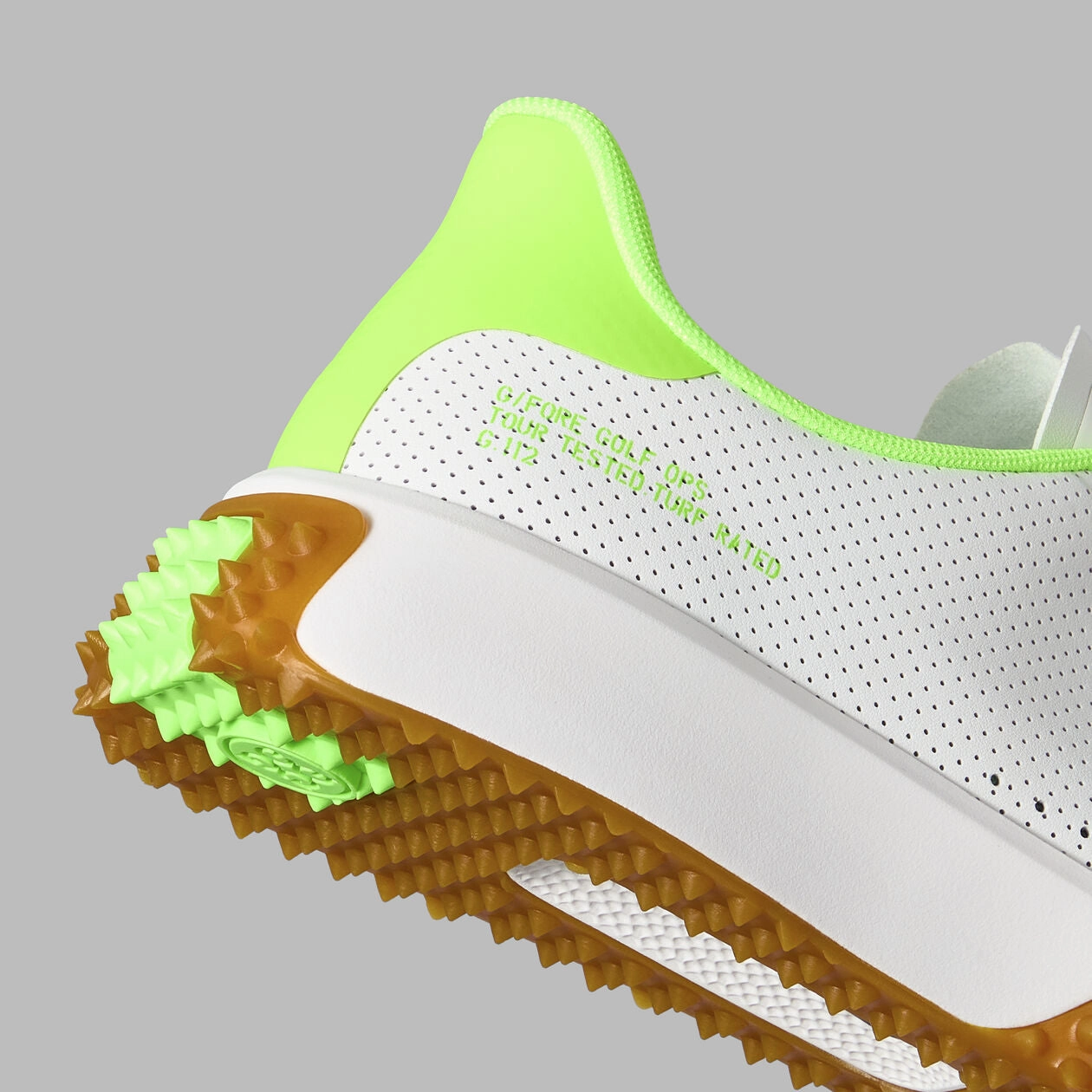 G/Fore Men's  G.112  Perforated Golf Shoe - Snow / Gecko G/Fore Men's Designer Golf Shoes