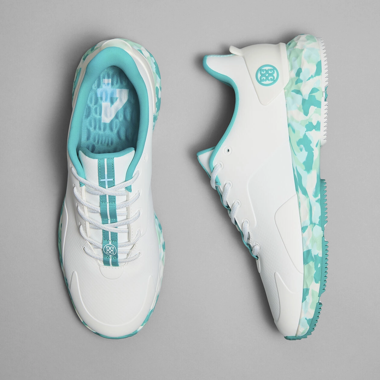 G/FORE MEN'S MG4  MONOCHROME CAMO GOLF SHOE - SNOW / SIREN Men's Durable Golf Shoes