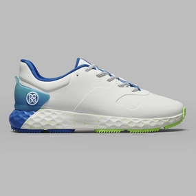 G/FORE MEN'S MMG4  STIPPLED GOLF SHOE - SNOW / ACID LIME Mens durable golf shoe collection