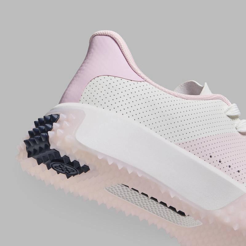 G/FORE Saddle Stripe Kiltie Golf Shoe - Snow/Blush women's performance golf shoes