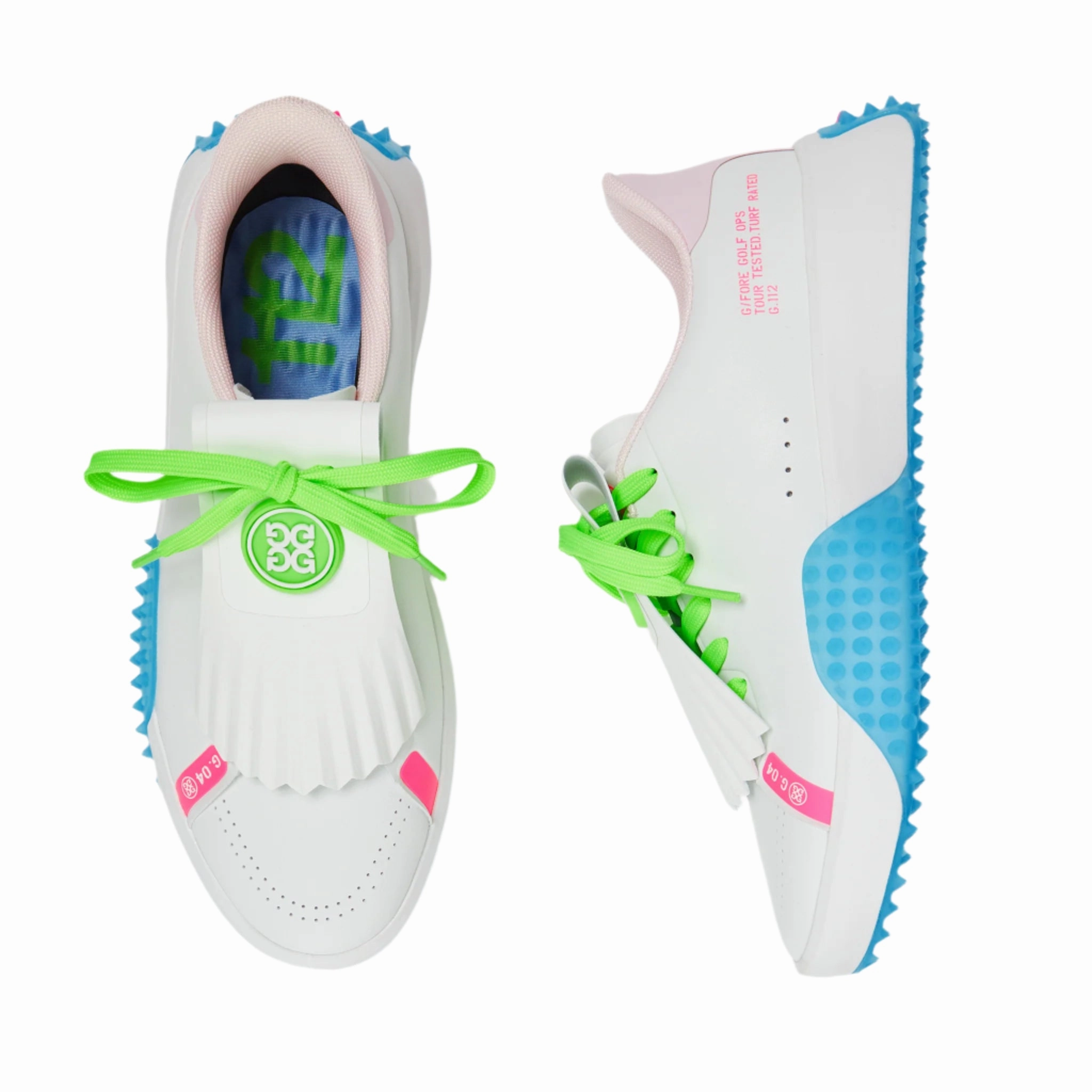 G/Fore Women's G.112 Kiltie Golf Shoe - Snow/Multi Ladies' Spikeless Golf Sneakers