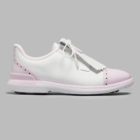 G/FORE WOMEN'S GALLIVAN2R BROGUE KILTIE CAP TOE GOLF SHOE - SNOW / BLUSH Womens high-performance golf shoes