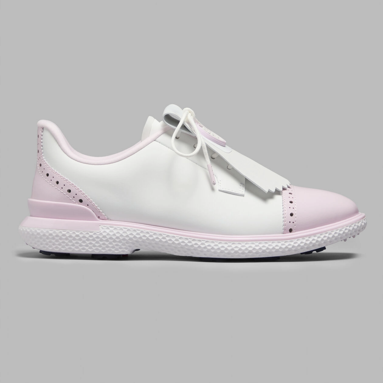 G/FORE WOMEN'S GALLIVAN2R BROGUE KILTIE CAP TOE GOLF SHOE - SNOW / BLUSH Womens high-performance golf shoes