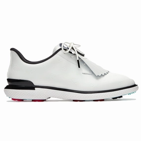 G/Fore Women's Gallivan2r Debossed Heart G's Kiltie Golf Shoe - Snow/Onyx Ladies' spikeless golf sneakers