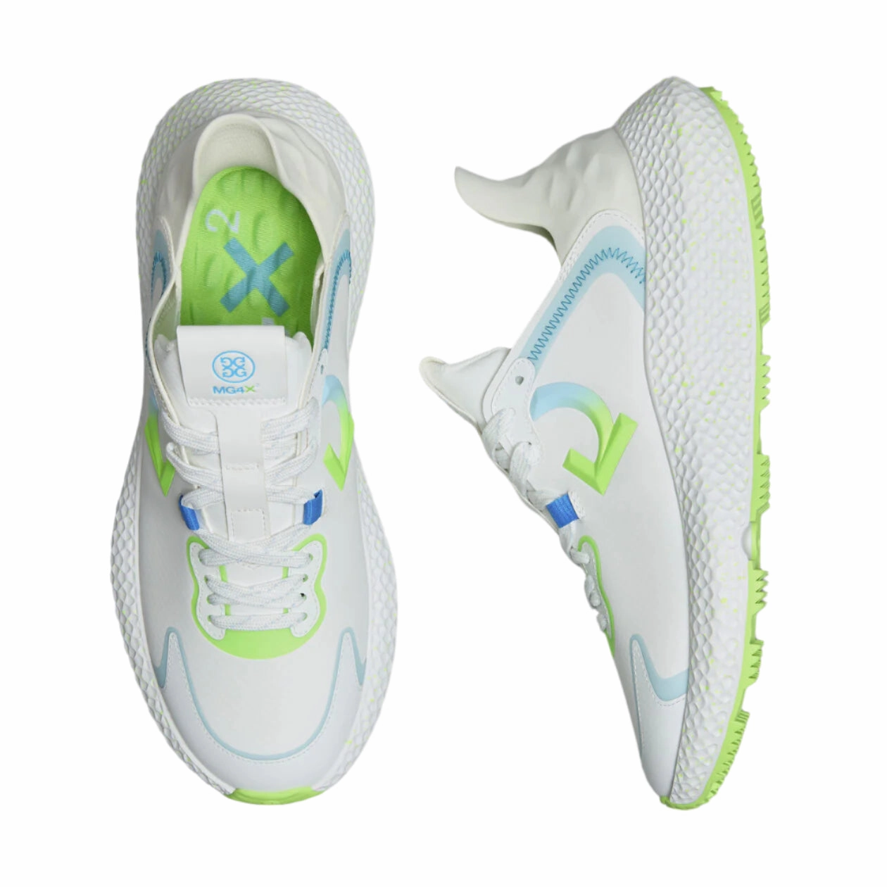 G/Fore Women's MG4X2 Hybrid Golf Cross Trainer - Snow/ Gecko Ladies' Spikeless Golf Sneakers