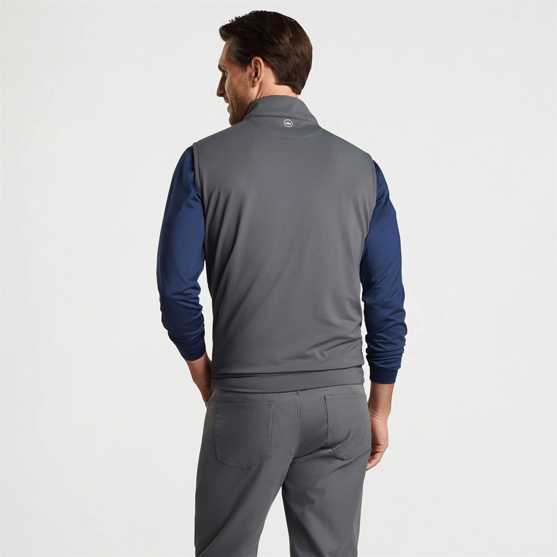 Galway Stretch Loop Ty Quarter Zip Vest Iron Peter Millar Menswear Collection