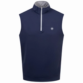 Galway Stretch Loop Ty Quarter Zip Vest Navy Peter Millar clothing for men
