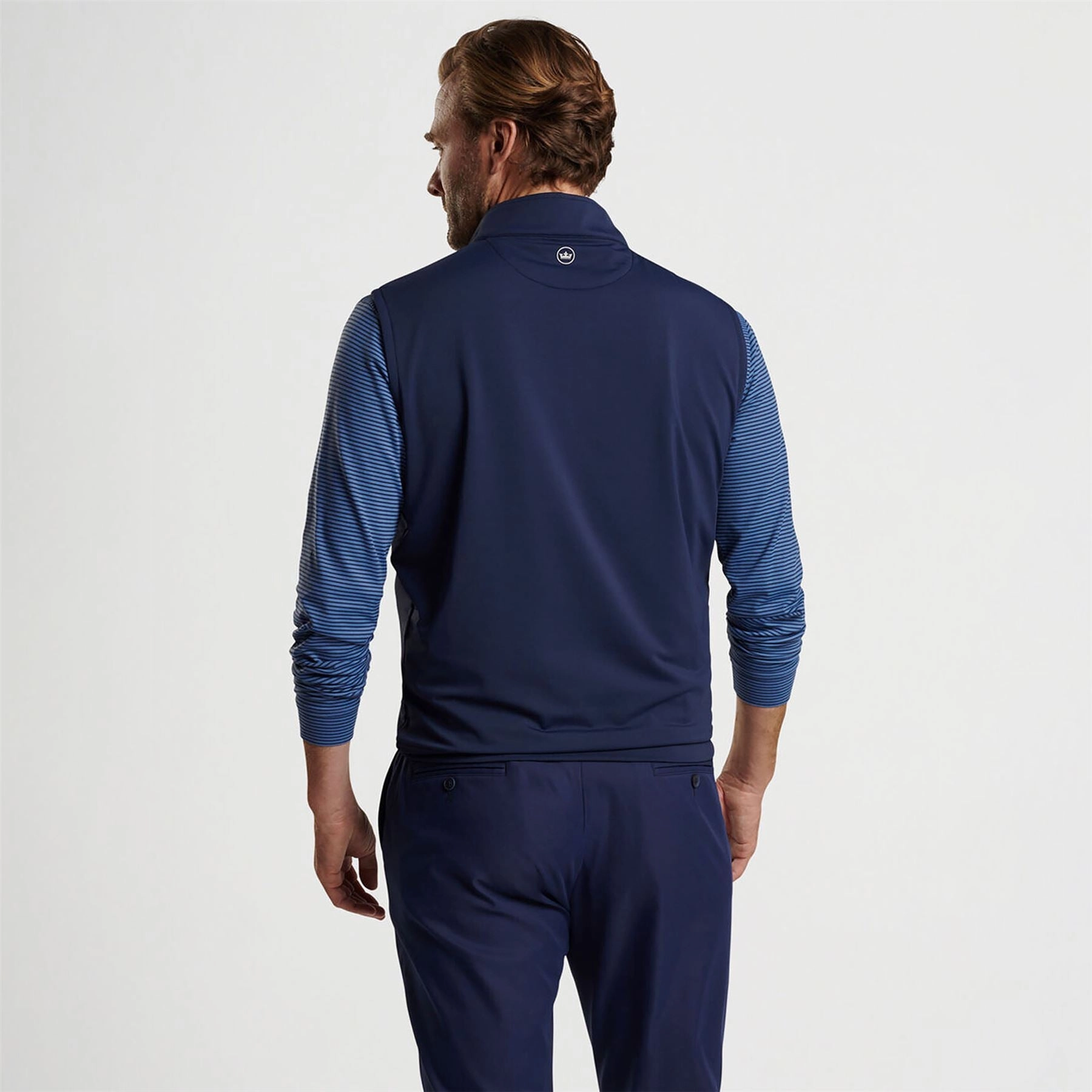 Galway Stretch Loop Ty Quarter Zip Vest Navy Peter Millar Menswear Collection