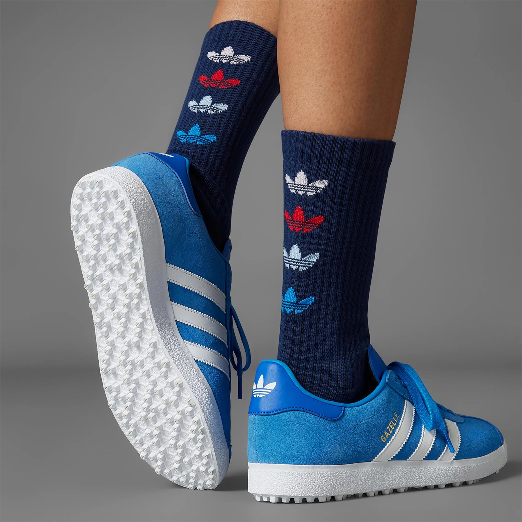 Gazelle Spikeless Golf Shoes Bluebird/White Adidas Men's Apparel