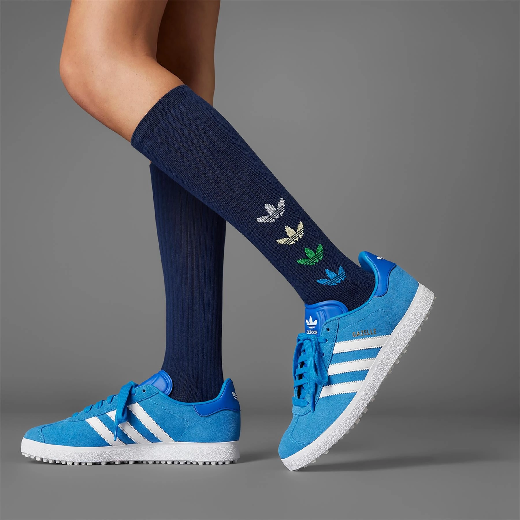 Gazelle Spikeless Golf Shoes Bluebird/White Adidas Men's Apparel