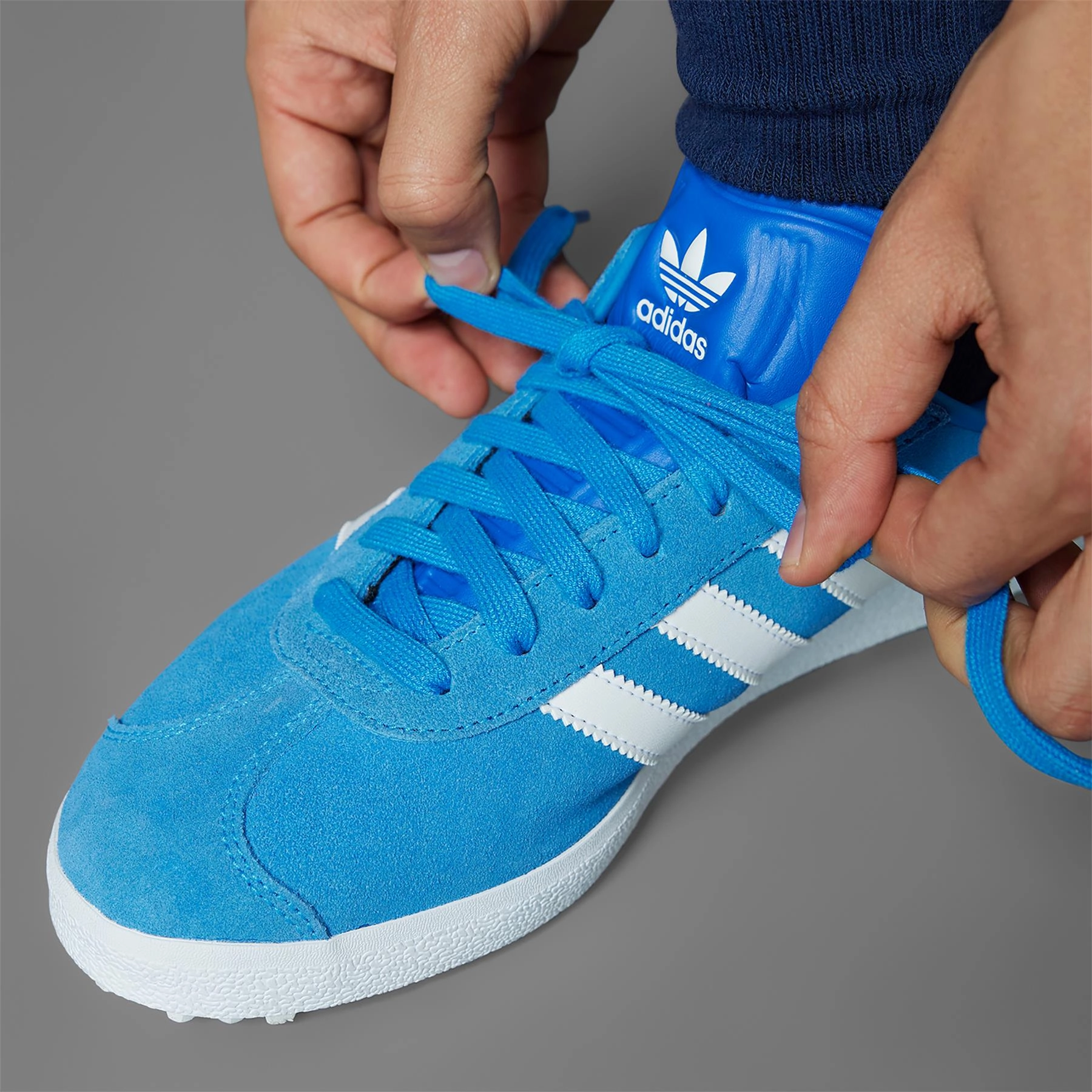 Gazelle Spikeless Golf Shoes Bluebird/White Adidas Men's Apparel