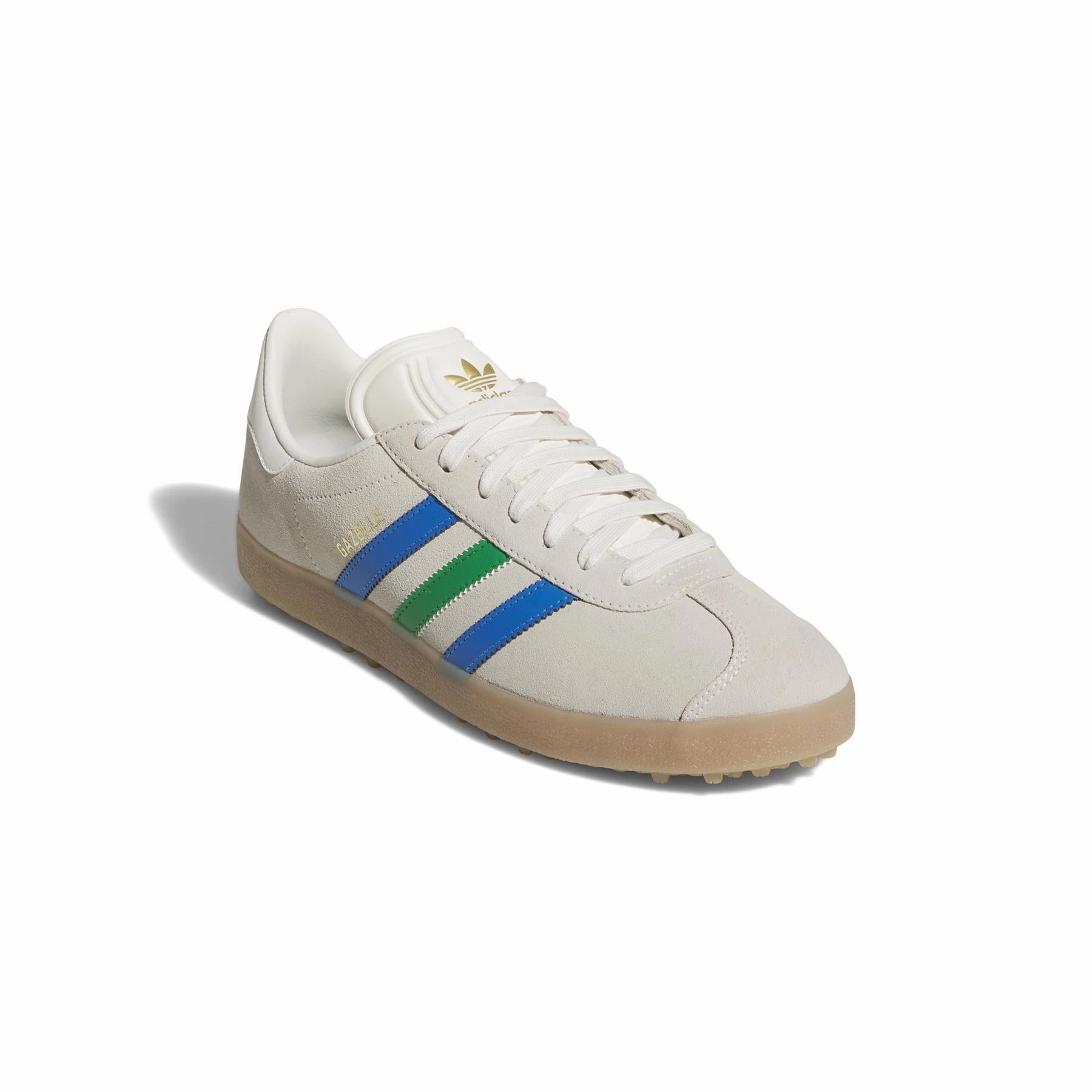 Gazelle Spikeless Golf Shoes Chalk White/Green/Bluebird Adidas Men's Apparel