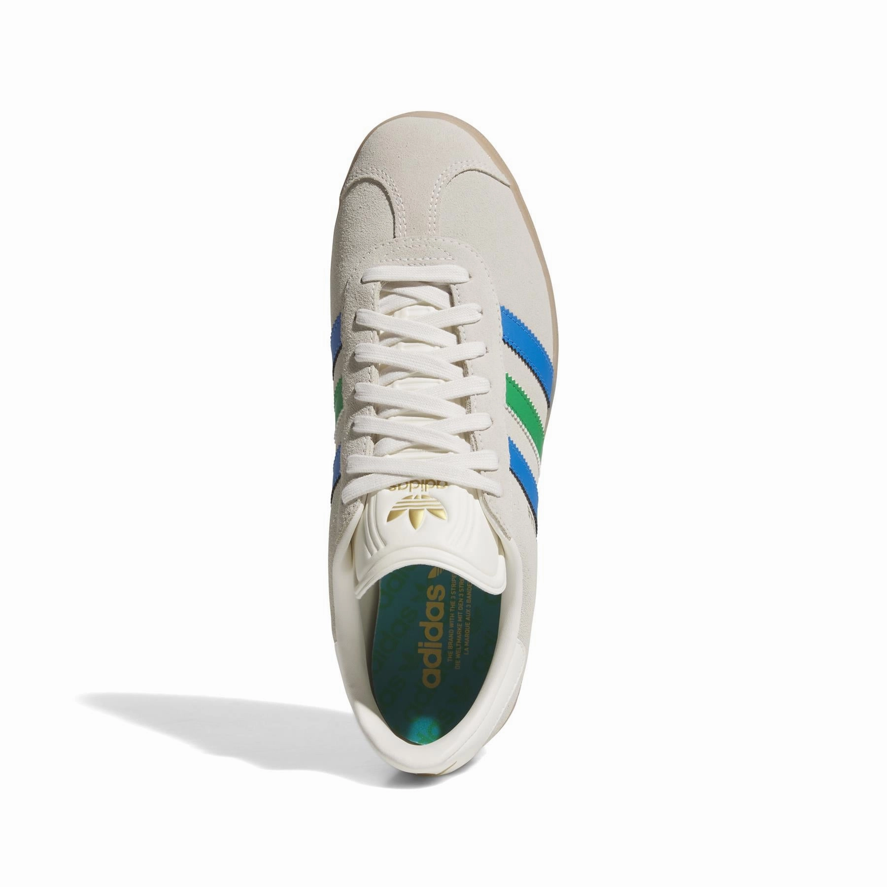 Gazelle Spikeless Golf Shoes Chalk White/Green/Bluebird Adidas Men's Apparel