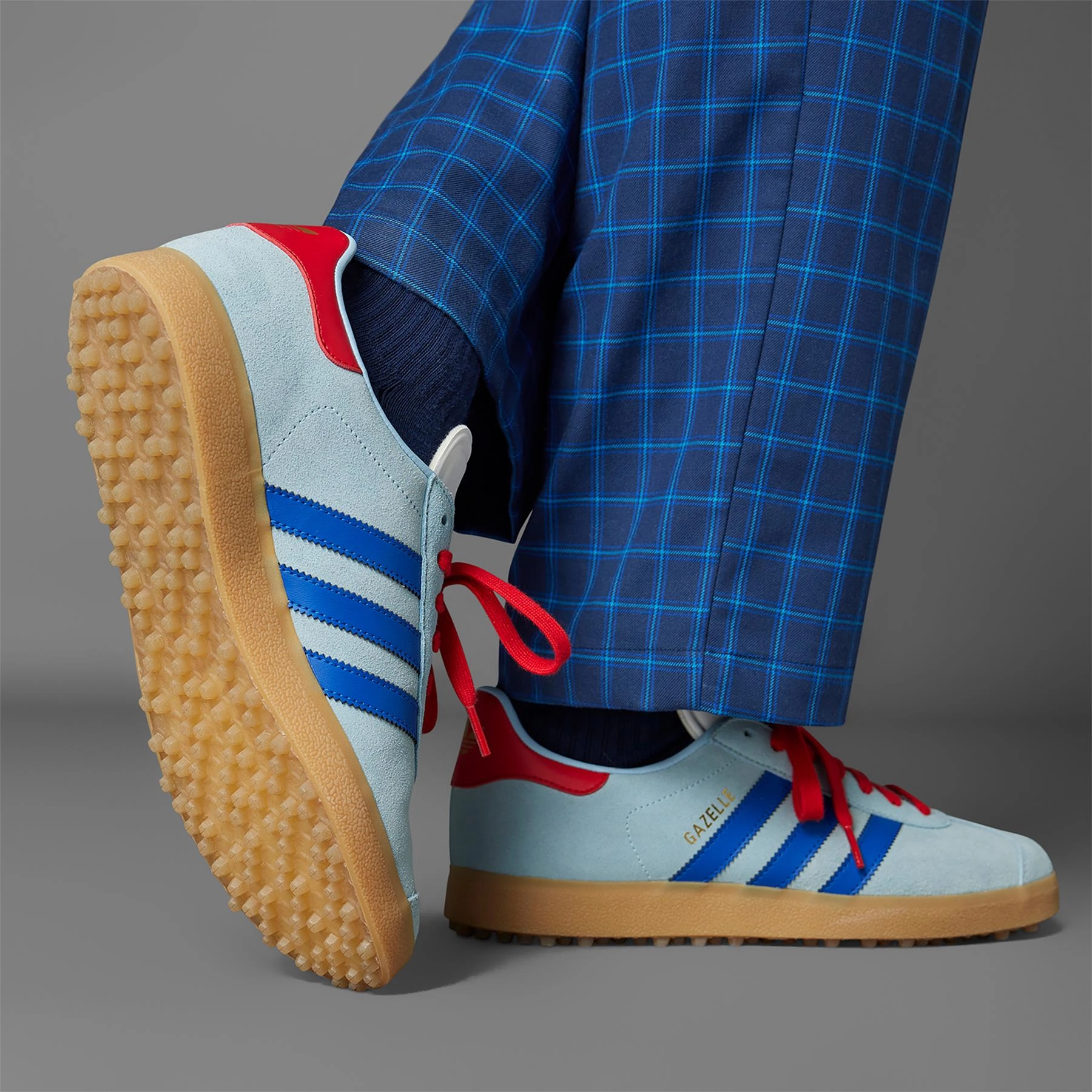 Gazelle Spikeless Golf Shoes Clear Sky/Blue Adidas Men's Apparel