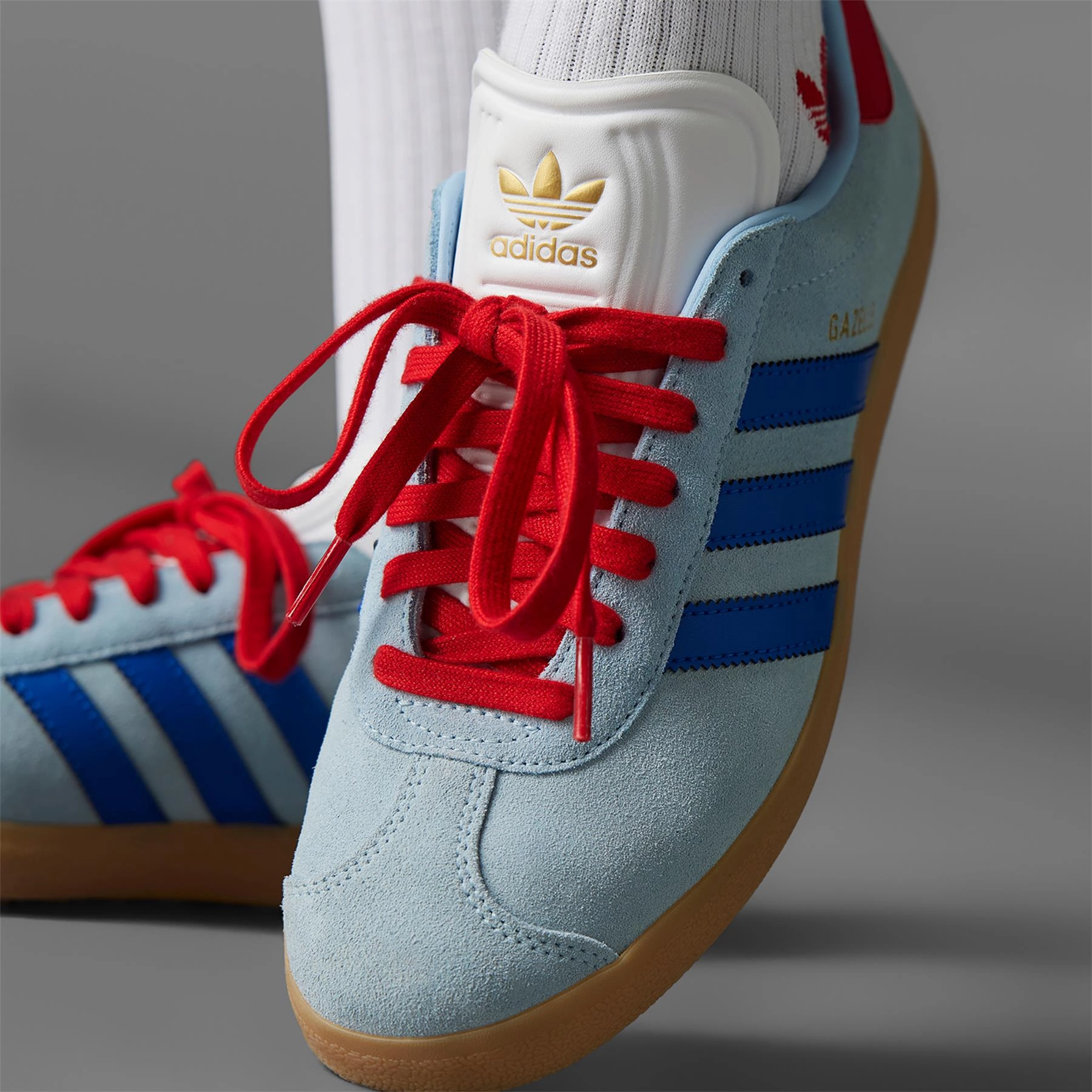Gazelle Spikeless Golf Shoes Clear Sky/Blue Adidas Men's Apparel