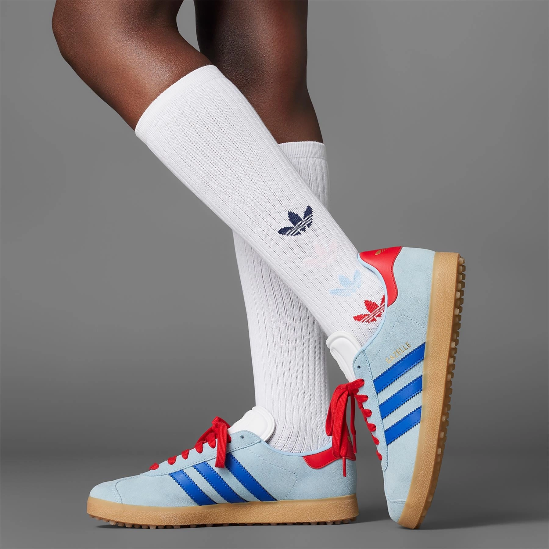 Gazelle Spikeless Golf Shoes Clear Sky/Blue Adidas Men's Apparel