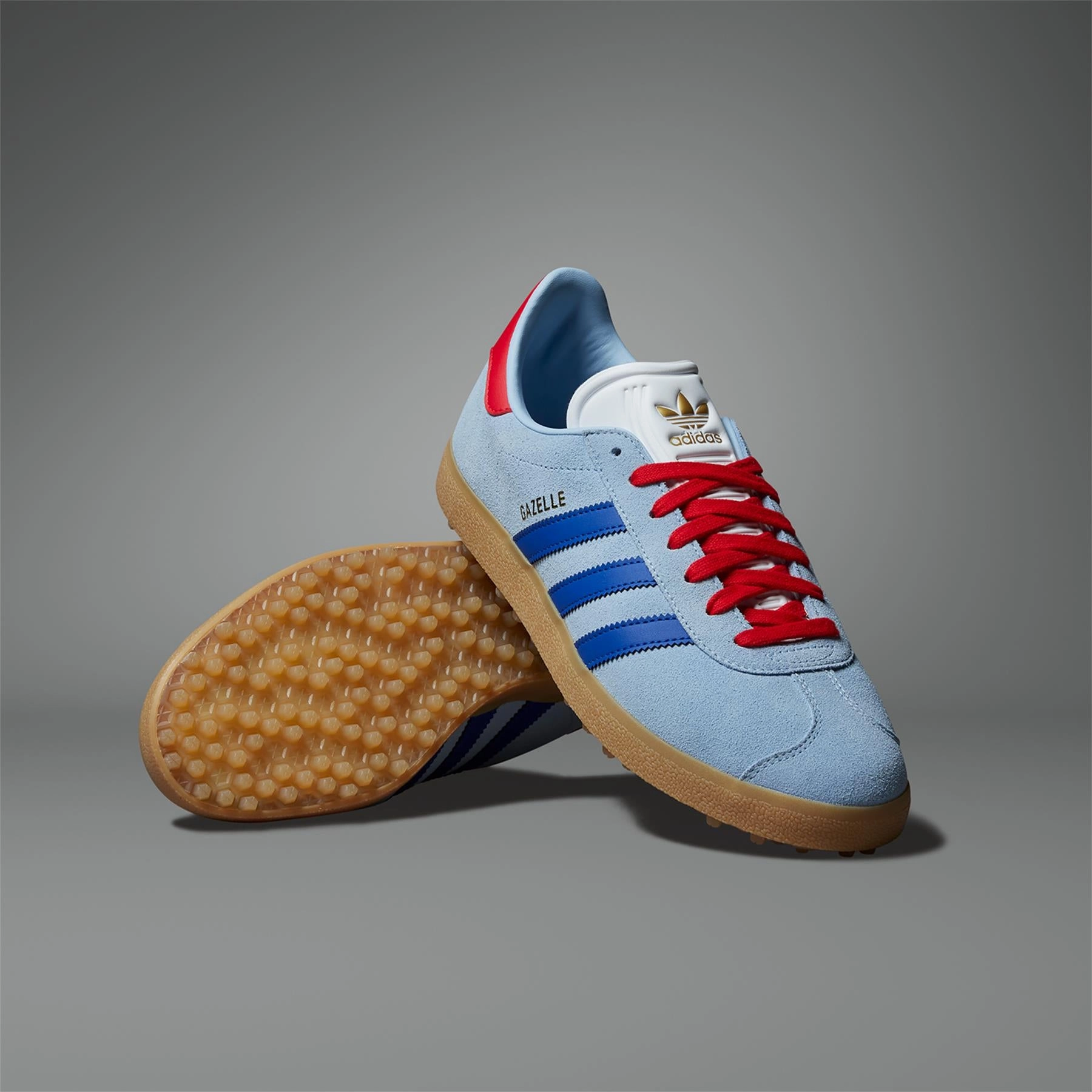 Gazelle Spikeless Golf Shoes Clear Sky/Blue Adidas Men's Apparel