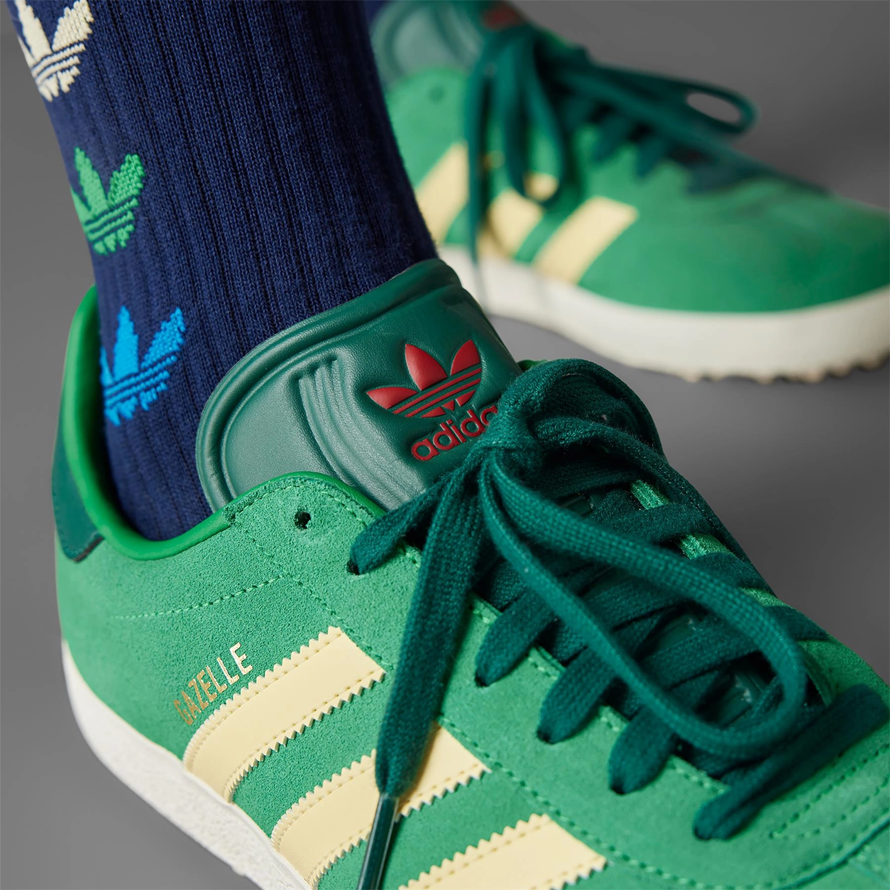 Gazelle Spikeless Golf Shoes Green/Yellow Adidas Men's Apparel