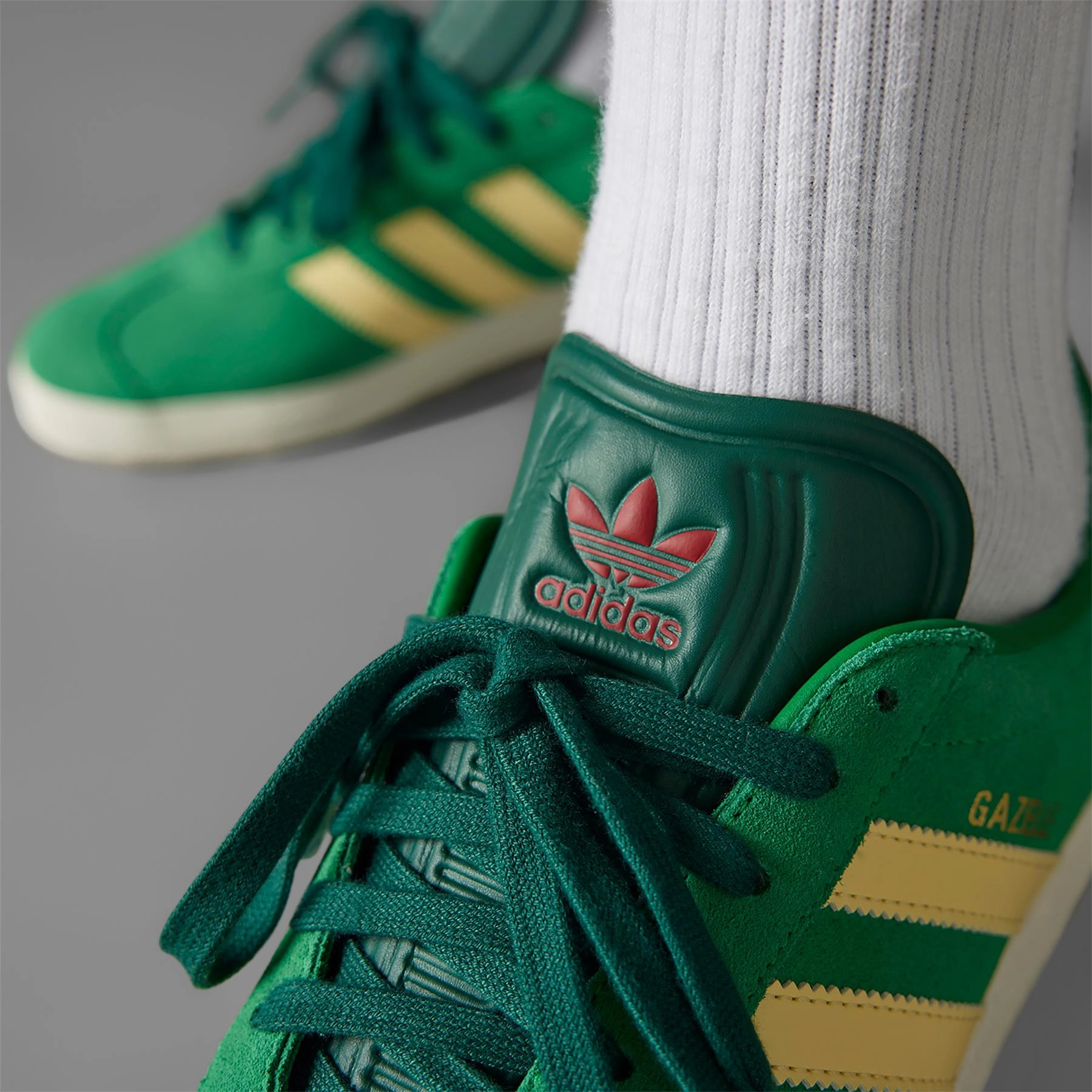 Gazelle Spikeless Golf Shoes Green/Yellow Adidas Men's Apparel