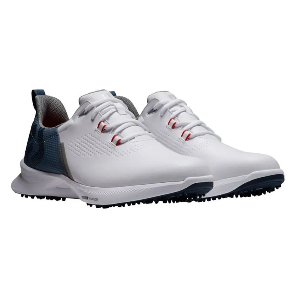 Walking-Friendly Sneakers FootJoy FJ Fuel Spikeless Golf Shoes Previous Season Style White/Blue Fog/Red - 22 Men Rugged Sole Shoes