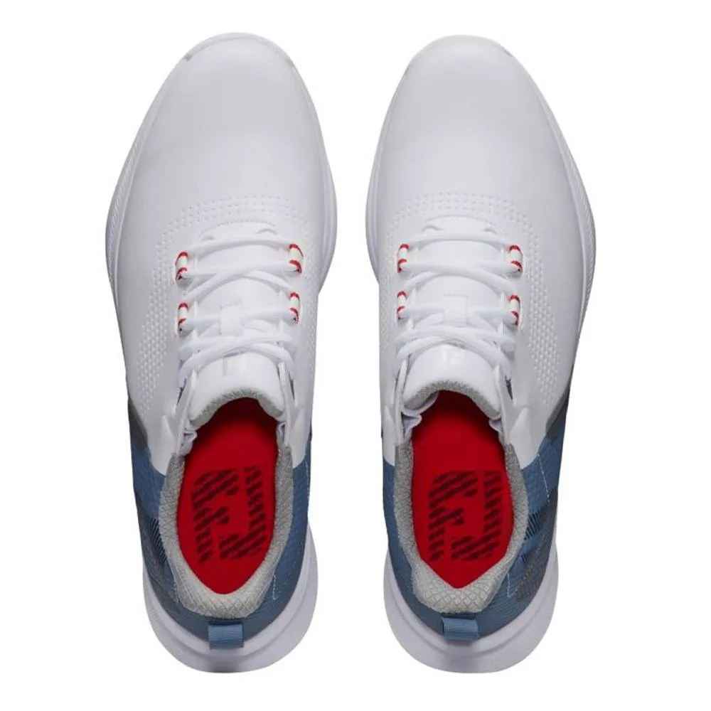 Everyday Wear Sneakers FootJoy FJ Fuel Spikeless Golf Shoes Previous Season Style White/Blue Fog/Red - 22 Men Running-Inspired Shoes