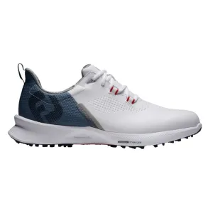 Clean Product Photo Shoes Gel Cushion Sneakers FootJoy FJ Fuel Spikeless Golf Shoes Previous Season Style White/Blue Fog/Red - 22 Men Sporty Vibes
